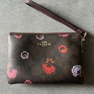 Floral/Brown Coach Wristlet
